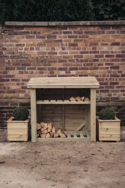 Log Store with Kindling Shelf 4ft x 4ft
