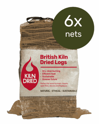British Kiln Dried Logs x 6 Nets