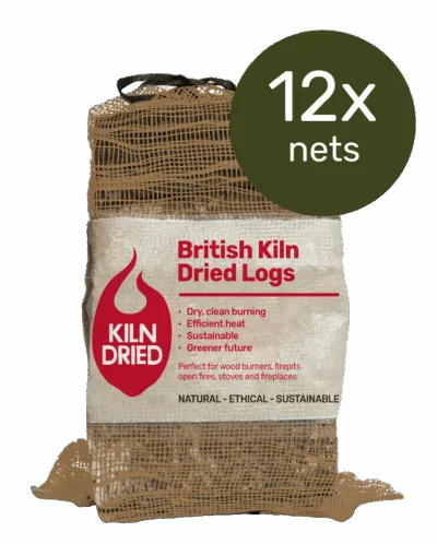 British Kiln Dried Logs x 12 Nets