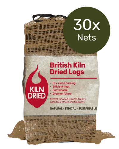 British Kiln Dried Logs x 30 Nets