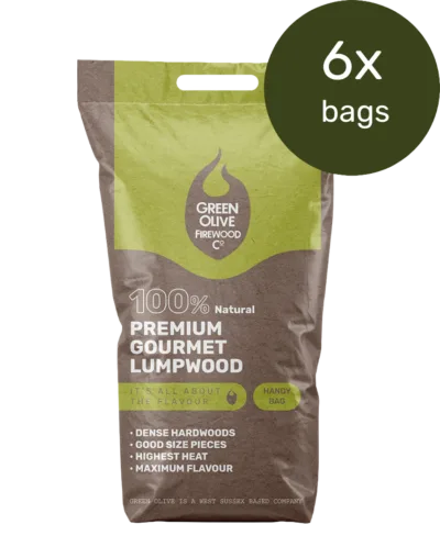 Premium Gourmet Lumpwood BBQ Charcoal 5kg x 6 Bags