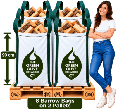 Kiln Dried British Logs – 8 x Barrow Bag