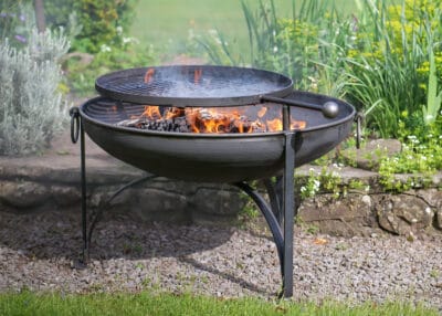 Firepits UK Plain Jane Fire Pit with Swing Arm BBQ Rack