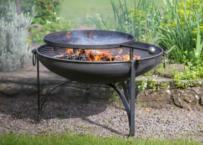 Firepits UK Plain Jane Fire Pit with Swing Arm BBQ Rack