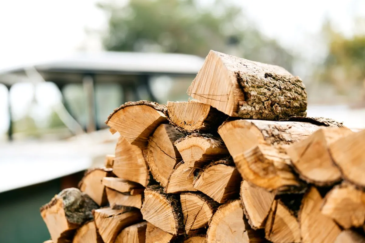 pile of logs ready for camping and glamping