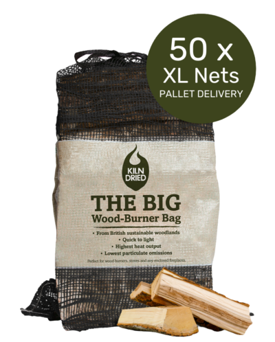 British Kiln Dried Firewood Logs x 50 XL Nets