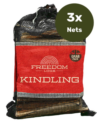 Freedom Firewood Kiln Dried Kindling x 3 Nets